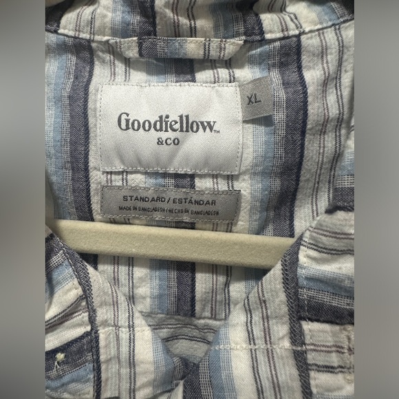 Goodfellow and Co Blue Striped Button Down - Picture 3 of 4